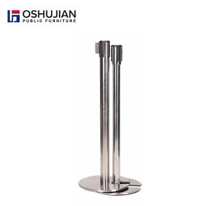 [Hot Item] Railing Stand Stanchion Sliver Isolation Belt Queue Pole Post Stand Safety Barrier