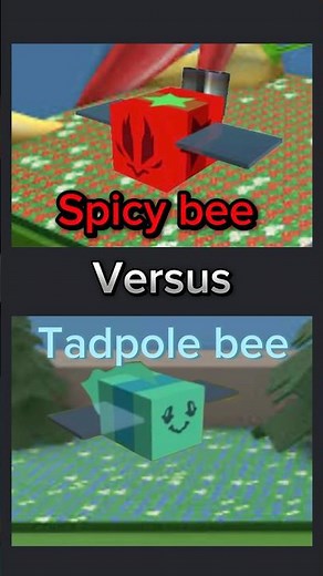 Tadpole bee V.S Spicy bee #beeswarmsimulator #beeswarm #bss #mythic #roblox
