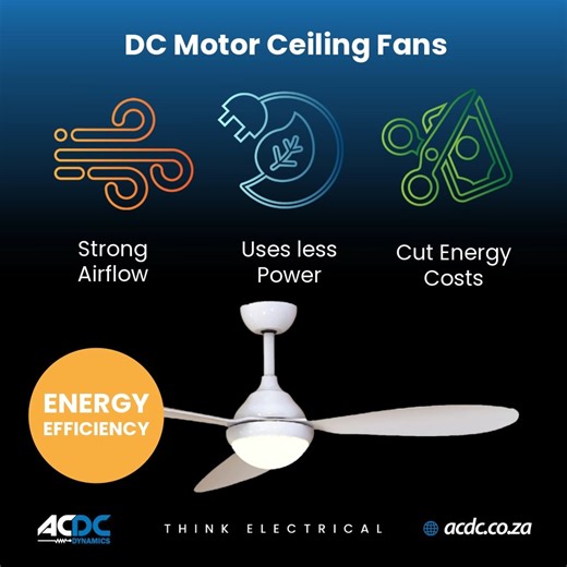 Did You Know? 🤔 DC Motor ceiling fans use up to 70% less energy than traditional AC fans - helping you save on electricity bills and reduce your carbon footprint! 💡 ✅ Energy-efficient ✅ Eco-friendly ✅ Cost-saving #acdcdynamics #thinkelectrical #DCMotorFans #EcoFriendlyLiving #HomeCooling | ACDC Dynamics