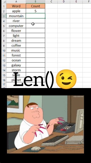 LEN Formula Trick Every Beginner Should Know#shorts #excel #youtubeshorts