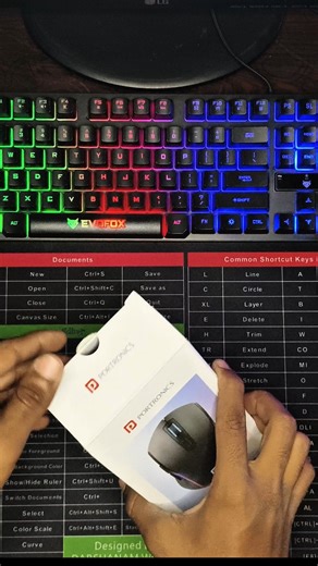 Portronics Toad One 2.4Ghz or Bluetooth Wireless Mouse with 6 Buttons, RGB Lights, 3 pairing(Black).