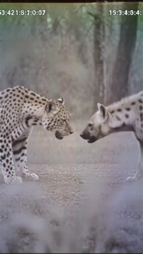 Leopard vs Hyena | Real CCTV Wildlife Loop | Tense Forest Standoff #cctv #shorts
