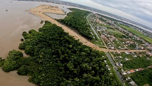 Dredging and construction of the 200-meter quay wall have been completed on Guyana’s first artificial Island, at Vreed-en-Hoop, West Coast Demerara, adding more than 44 acres of land to the coastline. �Works are now focused on fitting fenders and bollards, excavation in front of the quay wall, pavement, electrical and lighting, buildings, and utilities. | President Irfaan Ali