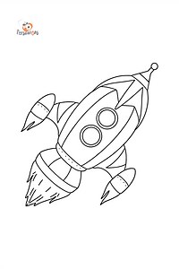Cartoon rocket coloring page ♥ Online and Print for Free!