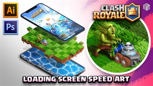 Clash Royale fan art loading screen | Speed art Illustrator & Photoshop