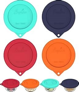 Sophico Silicone Replacement Lids for Pyrex and Anchor Hocking Glass Custard Cups 6oz, Round Silicone Cover for Food Storage (Container not Included)