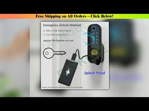RAYKUBE Fingeprint Door Lock With Bluetooth TT Lock APP Password Smart Card 13.56mhz IC Work With