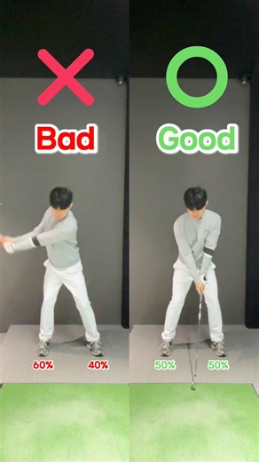 아이언 백스윙 체중위치 슬로우모션 / Iron Backswing Weight Position Slow Motion / アイアン バックスイング 体重位置 スローモーション