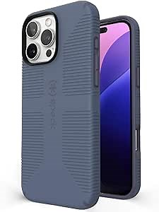 Speck iPhone 16 Pro Max Case - CandyShell Grip Case for Women and Men - Blue/Faded Denim