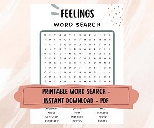 Feelings Word Search Puzzle: Emotional Awareness Activity (PDF Pattern) - Etsy Canada