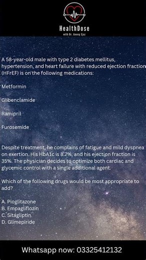 The Game-Changer in Diabetes with Heart Failure | DHA Clinical MCQ #healthdosebydraneeq