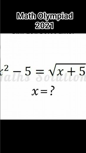 Math Olympiad Algebra Problem: Find x (Challenging 2021 Equation) #Algebra #Maths