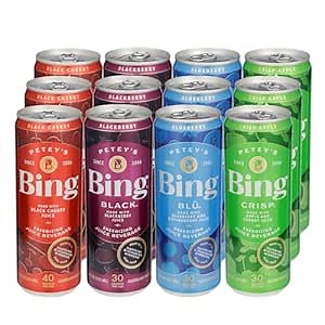 Bing Beverage Variety Pack w/Blu, Low Calories, 12 Fl. Oz (Pack of 12)