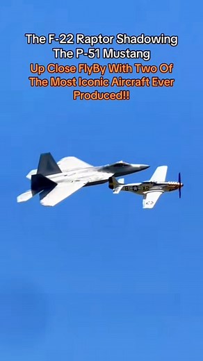 The F-22 Raptor shadowing The P-51 Mustang and doing an up close, slow speed flyby. Done while performing a US Airforce Heritage Flight during the Orlando Airshow. The F-22 Raptor and the P-51 Mustang are two of the most formidable and iconic aircraft ever developed. #f22 #f22raptor #p51 #p51mustang #hurleyaviation | RB Hurley