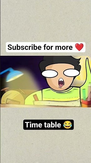 timetable 😂 #funnyvideo #cartoon #kidsvideo