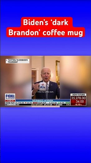 Biden debuts ‘dark Brandon’ campaign ad with laser-eyes coffee mug #shorts