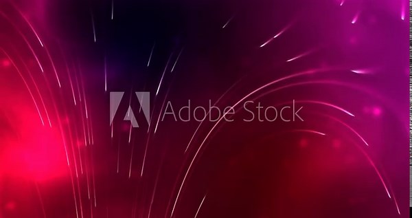 Particle lines motion background. Animation of particles and glowing rays on the colorful neon background. 4K resolution abstract particle animated background .