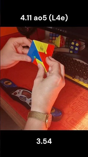 Pyraminx 4.11 ao5 (L4e) #speedcubing #rubikscube#pyraminx #l4e #rubik #shorts