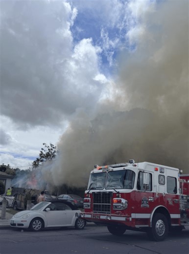 Residential fire prompts road closure in Manteca