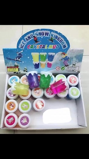 Colorful Crystal Mud Cups Display - Ice and Snow Kingdom