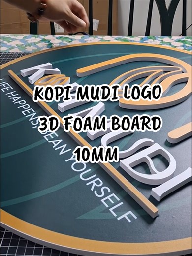 Alhamdulillah terima kasih @kopi.mudi sudi menempah logo 3d Foamboard 🤩 #3dsignage #3dboxupmaker #signboardmaker #advertisingjohor #alhamcreative