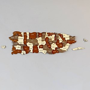 Wooden Puerto Rico Map Wall Art With Pins San Juan Travel Souvenir 3D Home Office Decor Gift - Etsy