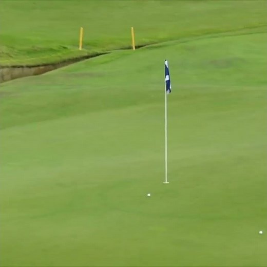 Lilia Vu finishes her first round in style with a superb approach into the 18th