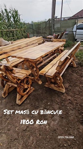 127K views · 1.3K reactions | Set masă cu băncuțe model roată car  Ce notă merită acest set masă ? ☺️ | Case din Lemn | Facebook