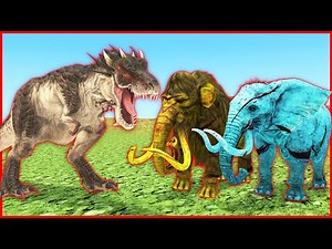 Titan T-rex vs African Elephant and Woolly mammoth transformation in zombie | Mammoth life #73