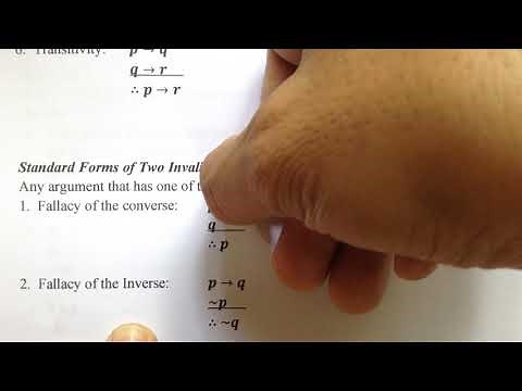 Valid and Invalid Arguments in Logic using rules of inference examples