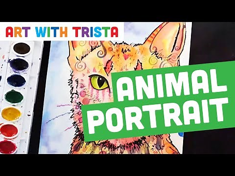 Abstract Animal Portrait Inspired by Dean Russo Watercolor Painting Tutorial - Art With Trista