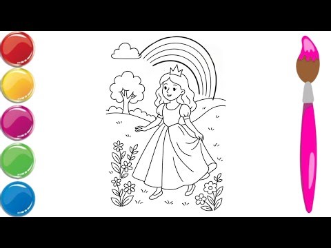 Beautiful Rainbow Scenery Drawing Step By Step |Rainbow Drawing |