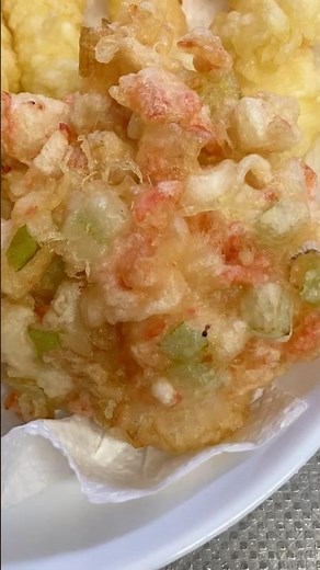 長芋とネギ､小エビのかき揚げ作った‼︎