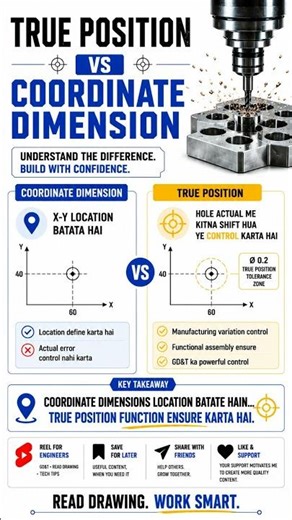 True Position vs Coordinate Dimension | GD&T Basics