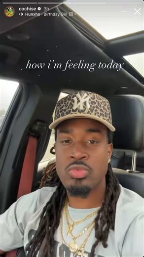 Cochise posts his mood for the day on his ig story 😭
