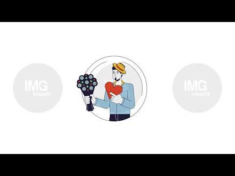 Lover archetype 2D cartoon avatar circle animation