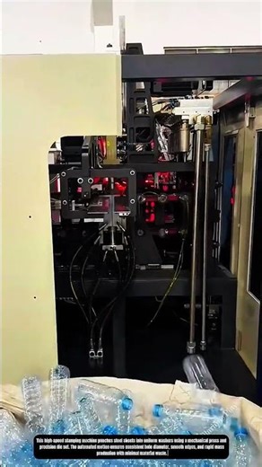 Automated plastic bottle forming and discharge process in production line