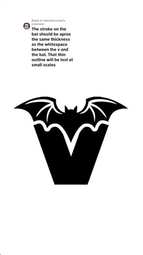 V + Vampire Bat Lettermark Logo Remake Idea