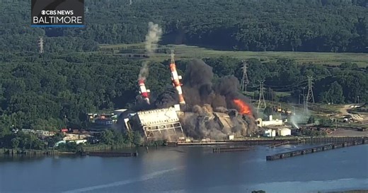 REPLAY: Implosion of former C.P. Crane power plant