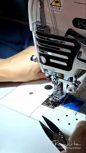 Cover stitch sewing machine in action