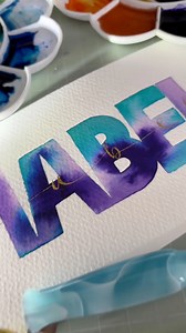 Painting names 💕 #blocklettering #process #mabel #watercolour | Calligraphynstuff