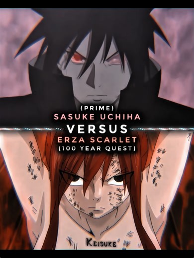 Sasuke vs Erza #sasukeuchiha #erzascarlet #narutoborutonextgenerations #fairytail #fypシ