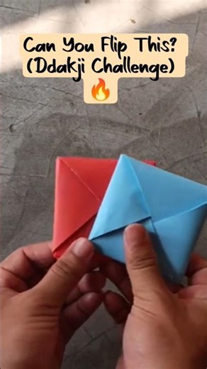 Can You Flip This? (Ddakji Challenge) 🔥 #diy #paper #origami #shorts