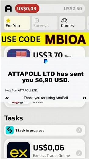 AttaPoll Works - Real Payment Proof Shown #attapoll #surveys #legitapp