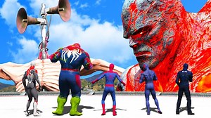 Perses VS Giant Siren Head - Spider Man & Spider Hulk & Spider Cop & Spiderman Team #KjraGaming #SKGaming #DMProduction #WaterRagdolls #GTA | Kjragaming