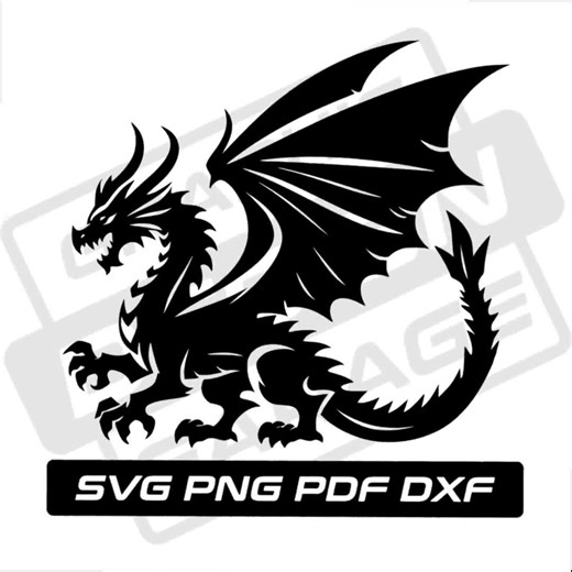 Dragon Svg - Pdf - Png - Dxf - Dragon Silhouette - Mythical - Commercial Use - Fantasy - Chinese Dragon - Clip Art - Instant Download - Etsy