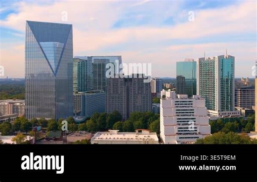 Buckhead Atlanta uptown city landscape with tall skyscraper buildings. Dynamic upscale urban environment in modern megapolis Stock Video Footage - Alamy