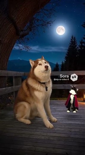 This Cat's Opera Meow Completely Stops the Dog #aianimals #humor #shorts