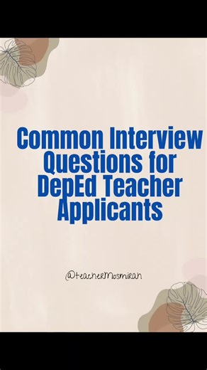 Common Interview Questions for DepEd Teacher Applicants