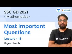Most Important Questions | Part-18 | Maths | SSC GD | wifistudy | Rajesh Lamba